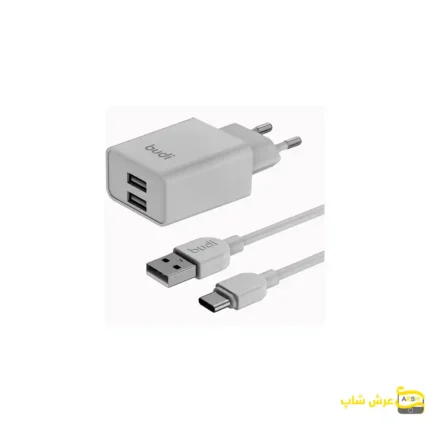 شارژر دیواری 12 وات بودی مدل Budi AC356ETW به همراه کابل USB به USB-C- عرش