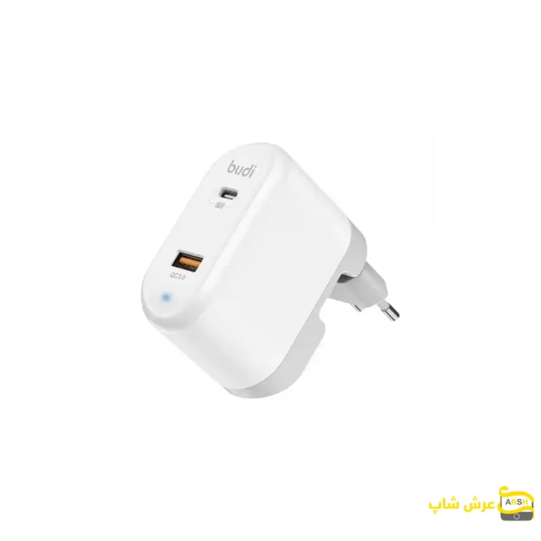 شارژر دیواری 38وات دو پورت بودی مدل AC328EW-خدمات موبایل عرش