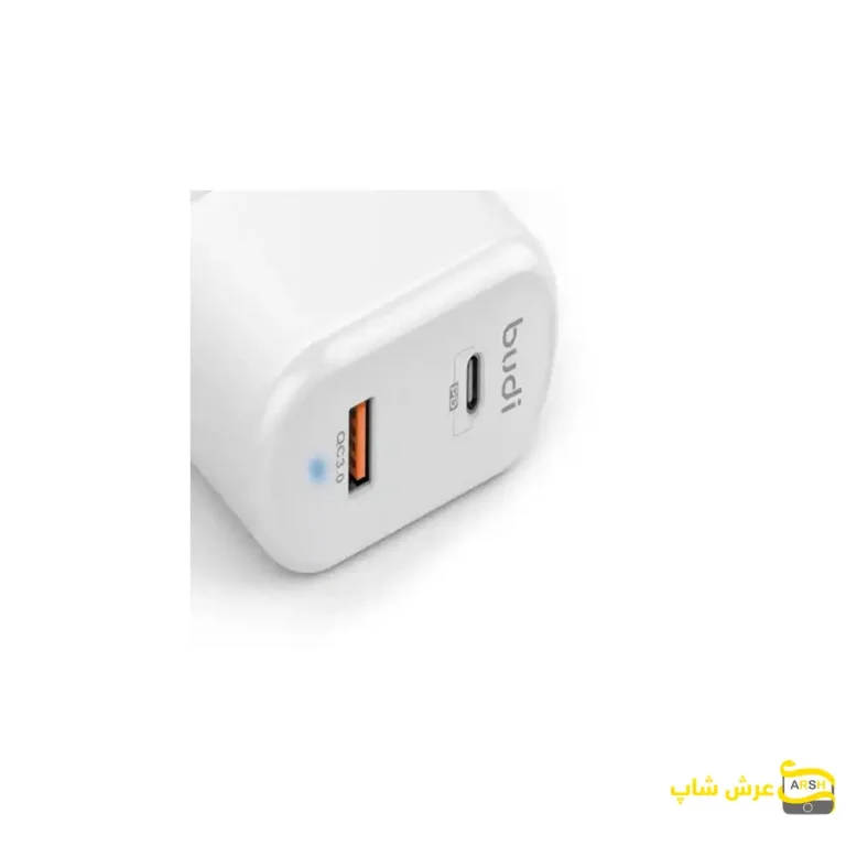 شارژر دیواری 38وات دو پورت بودی مدل AC328EW-دو پورت